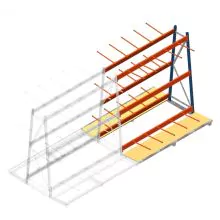Regal für vertikale Lagerung AR doppelseitig 2000x1850x1700 mm (hxbxt) blau 3 Ebenen Anbauregal