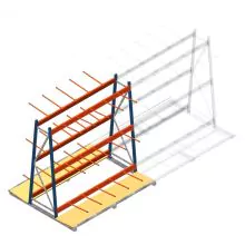 Regal für vertikale Lagerung AR beidseitig 2000x1850x1700 mm (hxbxt) blau 3 Ebenen Anfangsregal