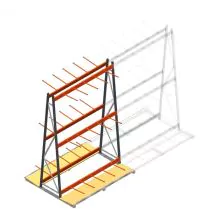 Regal für vertikale Lagerung AR doppelseitig 3000x1850x1700 mm (hxbxt) anthrazit 3 Ebenen Anfangsregal