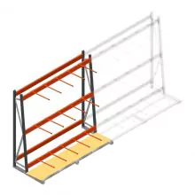 Regal für vertikale Lagerung AR einseitig 2000x1850x900 mm (hxbxt) anthrazit 3 Ebenen Anfangsregal