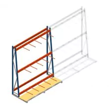 Regal für vertikale Lagerung AR einseitig 2500x1850x900 mm (hxbxt) blau 3 Ebenen Anfangsregal