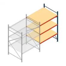 Weitspannregal AR 2000x1610x1200 mm (hxbxt) 3 Ebenen blau Anbauregal