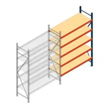 Weitspannregal AR 2000x1610x600 mm (hxbxt) 5 Ebenen blau Anbauregal