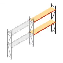 Weitspannregal AR 2000x1850x500 mm (hxbxt) 2 Ebenen anthrazit Anbauregal