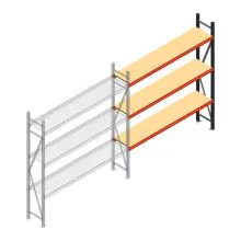 Weitspannregal AR 2000x1850x500 mm (hxbxt) 3 Ebenen anthrazit Anbauregal
