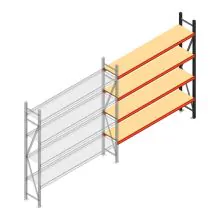 Weitspannregal AR 2000x1850x500 mm (hxbxt) 4 Ebenen anthrazit Anbauregal