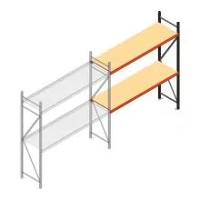 Weitspannregal AR 2000x1850x600 mm (hxbxt) 2 Ebenen anthrazit Anbauregal