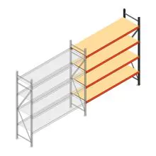 Weitspannregal AR 2000x1850x600 mm (hxbxt) 4 Ebenen anthrazit Anbauregal