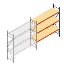 Weitspannregal AR 2000x2250x600 mm (hxbxt) 3 Ebenen blau Anbauregal