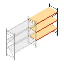 Weitspannregal AR 2000x2250x800 mm (hxbxt) 3 Ebenen blau Anbauregal