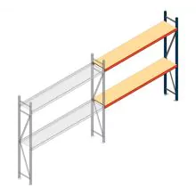 Weitspannregal AR 2000x2700x400 mm (hxbxt) 2 Ebenen blau Anbauregal