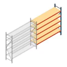 Weitspannregal AR 2000x2700x600 mm (hxbxt) 5 Ebenen blau Anbauregal