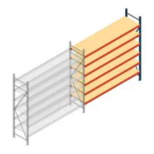 Weitspannregal AR 2000x2700x600 mm (hxbxt) 6 Ebenen blau Anbauregal
