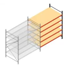 Weitspannregal AR 2250x1850x1200 mm (hxbxt) 5 Ebenen verzinkt Anbauregal