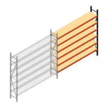 Weitspannregal AR 2250x2700x400 mm (hxbxt) 6 Ebenen verzinkt Anbauregal mit vormontierten Rahmen