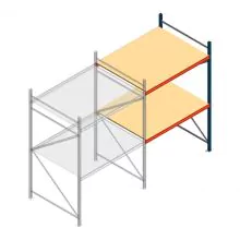 Weitspannregal AR 2500x1610x1200 mm (hxbxt) 2 Ebenen blau Anbauregal