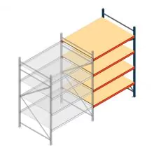 Weitspannregal AR 2500x1610x1200 mm (hxbxt) 4 Ebenen blau Anbauregal