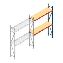 Weitspannregal AR 2500x1610x400 mm (hxbxt) 2 Ebenen blau Anbauregal