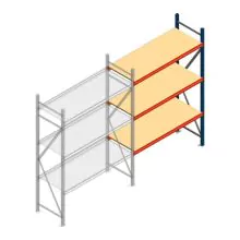Weitspannregal AR 2500x1610x600 mm (hxbxt) 3 Ebenen blau Anbauregal