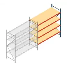 Weitspannregal AR 2500x2010x800 mm (hxbxt) 4 Ebenen blau Anbauregal