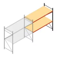Weitspannregal AR 2500x2700x1000 mm (hxbxt) 2 Ebenen verzinkt Anbauregal