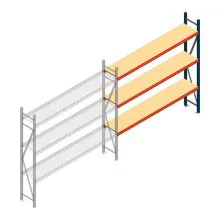 Weitspannregal AR 2500x2700x400 mm (hxbxt) 3 Ebenen blau Anbauregal