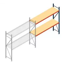 Weitspannregal AR 2500x2700x600 mm (hxbxt) 2 Ebenen blau Anbauregal