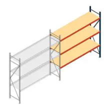 Weitspannregal AR 2500x2700x600 mm (hxbxt) 3 Ebenen blau Anbauregal