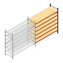 Weitspannregal AR 2500x2700x800 mm (hxbxt) 6 Ebenen verzinkt Anbauregal