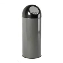 Abfallbehälter mit Pushdeckel 55 Liter metallic-schwarz