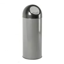 Abfallbehälter mit Pushdeckel und Inneneimer 55 Liter metallic-schwarz