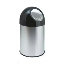 Abfallbehälter mit Pushdeckel 30 Liter RVS-Look Schwarz
