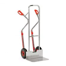 Aluminium Sackkarre 200 kg 1300 mm mit Luftreifen, extra großer Schaufel und Gleitstreifen