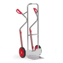 Aluminium Sackkarre 200 kg 1300 mm mit Gummireifen und Gleitleisten