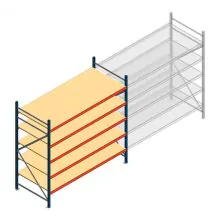 Weitspannregal AR 2250x2700x1000 mm (hxbxt) 5 Ebenen blau Anfangsregal