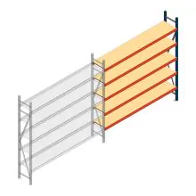 Weitspannregal AR 2250x2700x400 mm (hxbxt) 5 Ebenen blau Anbauregal
