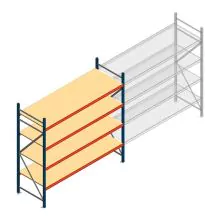 Weitspannregal AR 2250x2700x800 mm (hxbxt) 4 Ebenen blau Anfangsregal