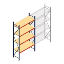 Weitspannregal AR 3000x1610x600 mm (hxbxt) 4 Ebenen blau Anfangsregal
