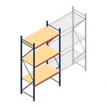 Weitspannregal AR 3000x1610x800 mm (hxbxt) 3 Ebenen blau Anfangsregal