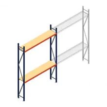 Weitspannregal AR 3000x1850x400 mm (hxbxt) 2 Ebenen blau Anfangsregal