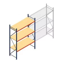 Weitspannregal AR 3000x1850x800 mm (hxbxt) 3 Ebenen blau Anfangsregal
