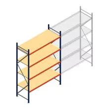 Weitspannregal AR 3000x1850x800 mm (hxbxt) 4 Ebenen blau Anfangsregal