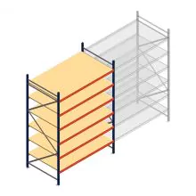 Weitspannregal AR 3000x2250x1200 mm (hxbxt) 6 Ebenen blau Anfangsregal