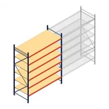 Weitspannregal AR 3000x2700x1000 mm (hxbxt) 6 Ebenen blau Anfangsregal