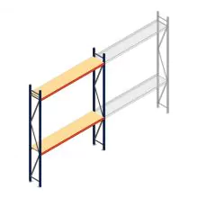 Weitspannregal AR 3000x2700x400 mm (hxbxt) 2 Ebenen blau Anfangsregal