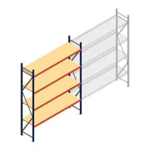 Weitspannregal AR 3000x2700x600 mm (hxbxt) 4 Ebenen blau Anfangsregal