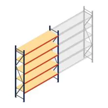 Weitspannregal AR 3000x2700x600 mm (hxbxt) 5 Ebenen blau Anfangsregal