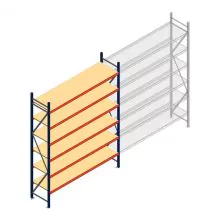 Weitspannregal AR 3000x2700x600 mm (hxbxt) 6 Ebenen blau Anfangsregal