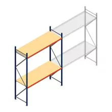 Weitspannregal AR 3000x2700x800 mm (hxbxt) 2 Ebenen blau Anfangsregal
