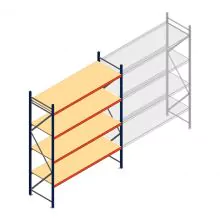 Weitspannregal AR 3000x2700x800 mm (hxbxt) 4 Ebenen blau Anfangsregal